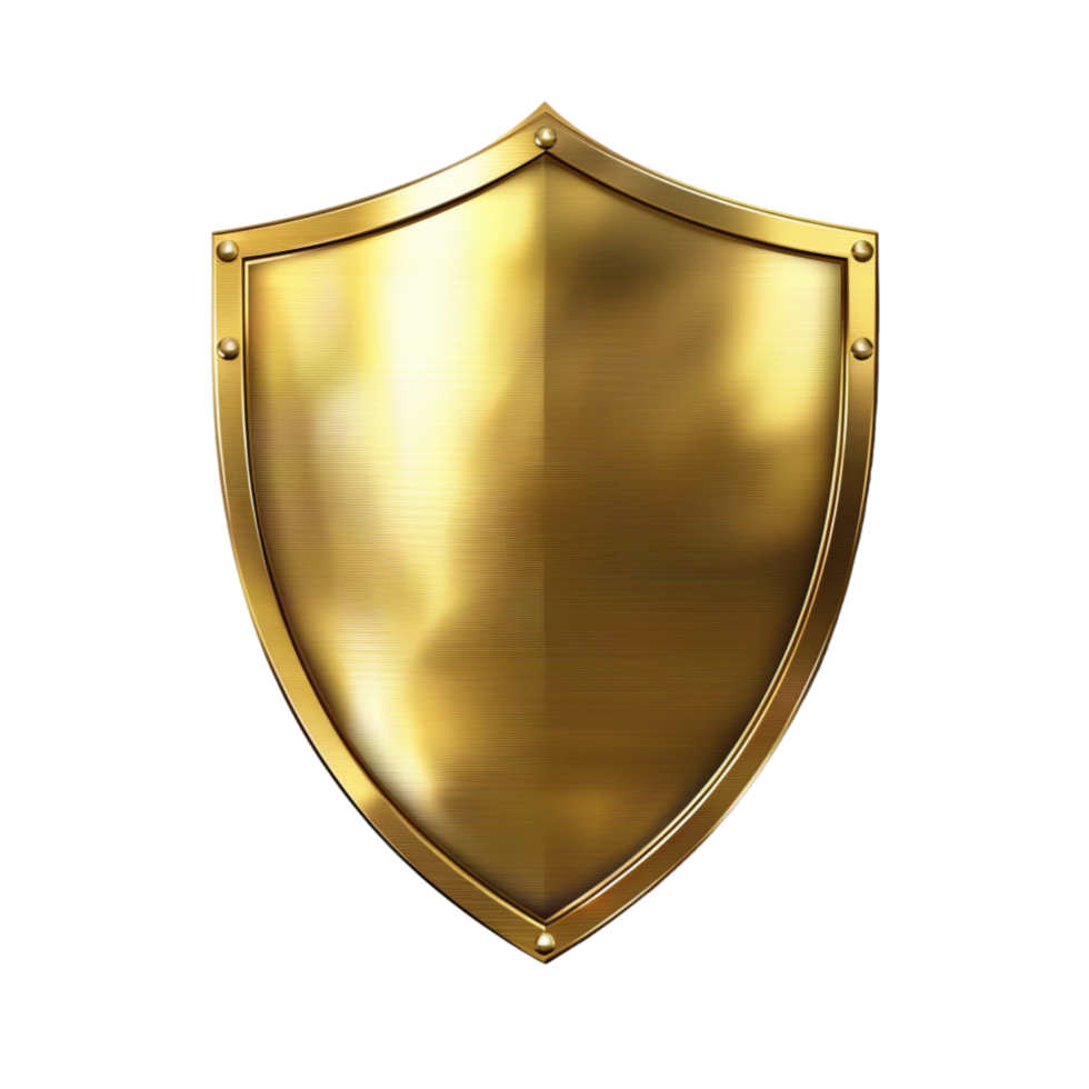Generated Ai A gold shield png