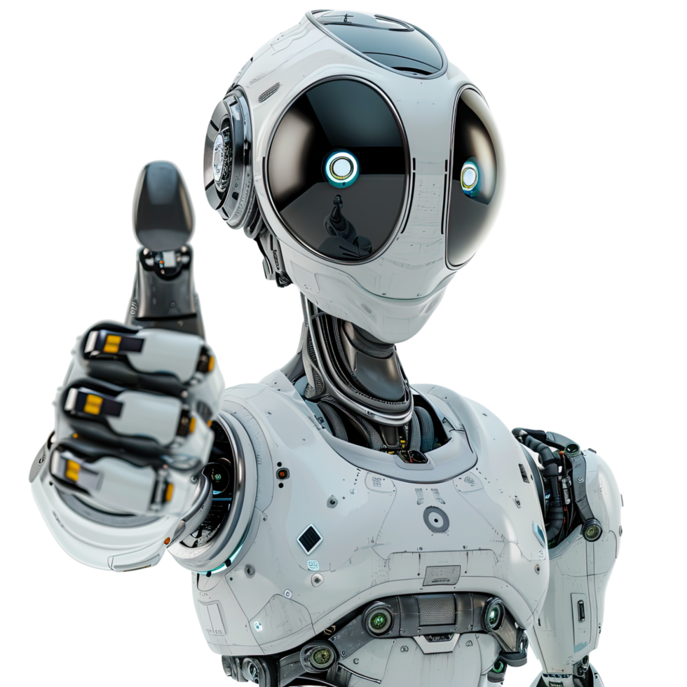 robot showing thumb up. illustration png