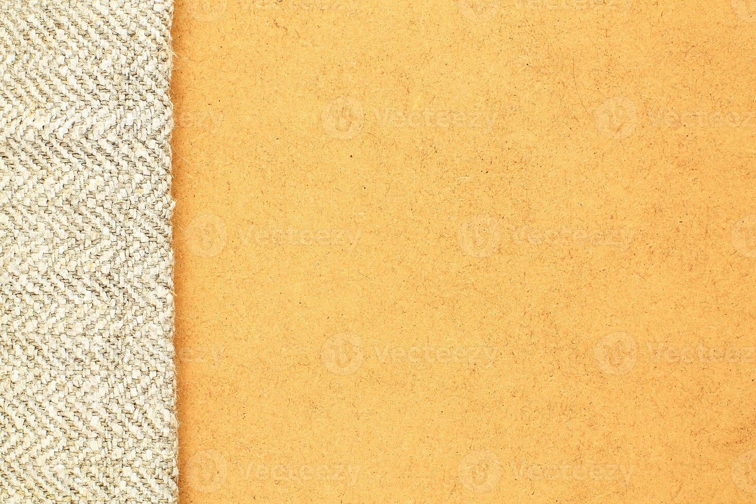 Natural linen material textile canvas Fabric texture background Close-up detail of fabric natural color Hemp material pattern design wallpaper. can be used as background or for graphic design photo