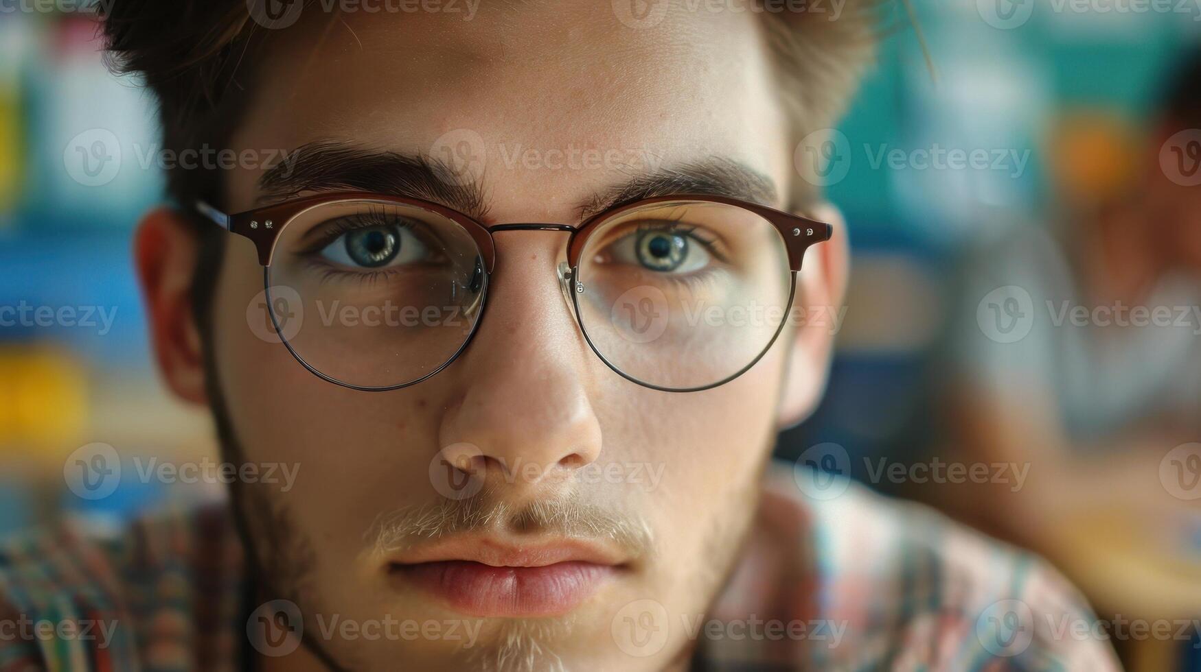 A close-up portrait of a young Austrian male teacher photo