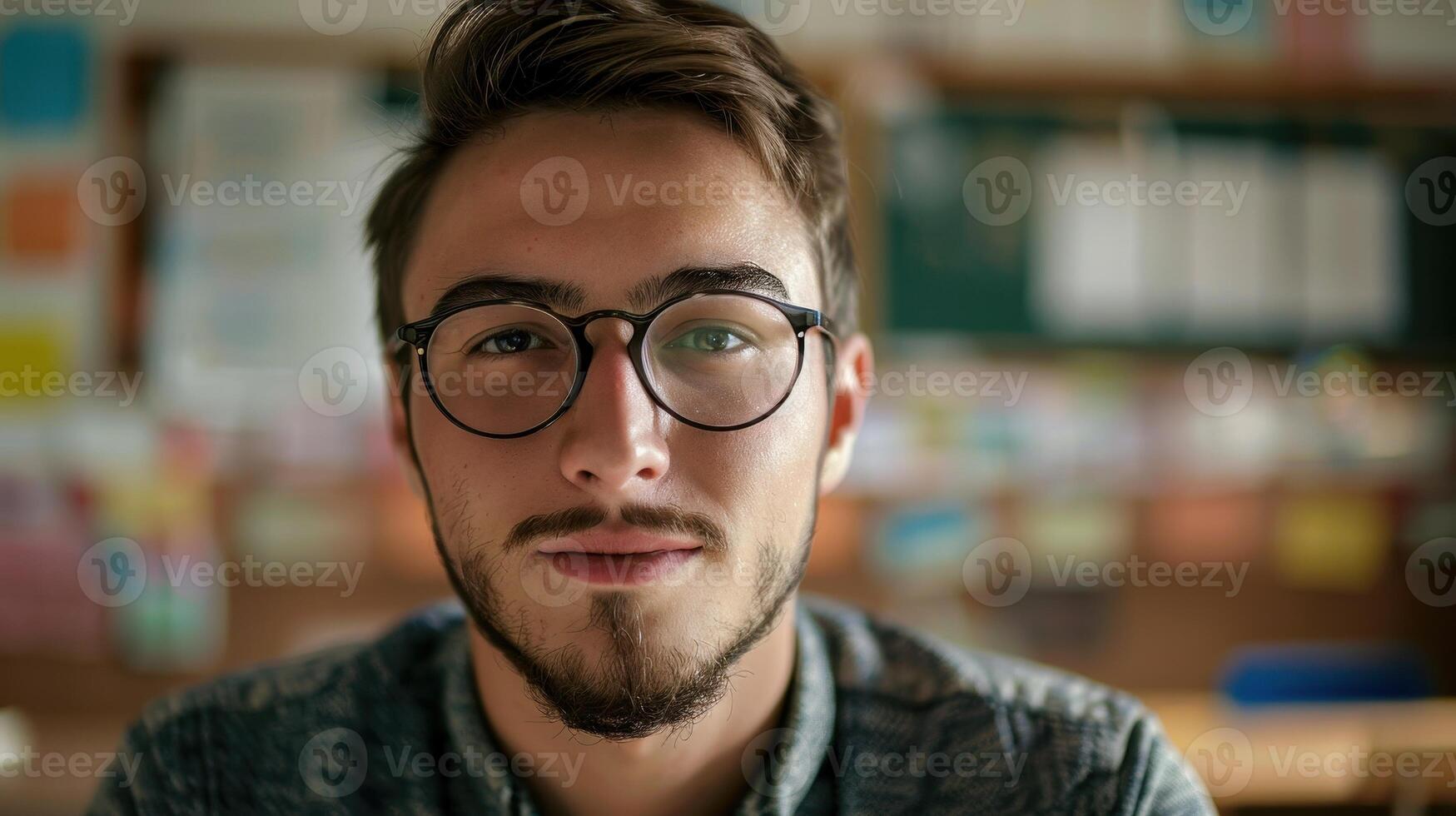 Close-up portrait of a young Romanian male teacher photo