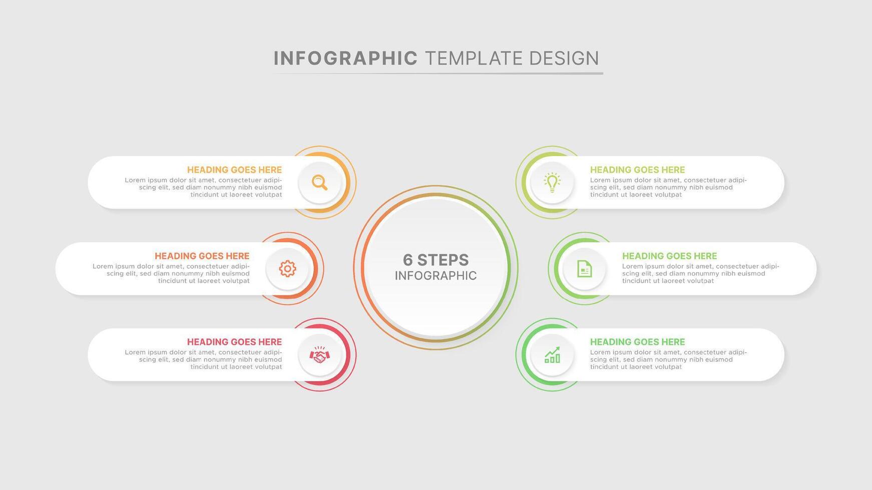 Modern Circle Infographic Design Template with Six Options vector