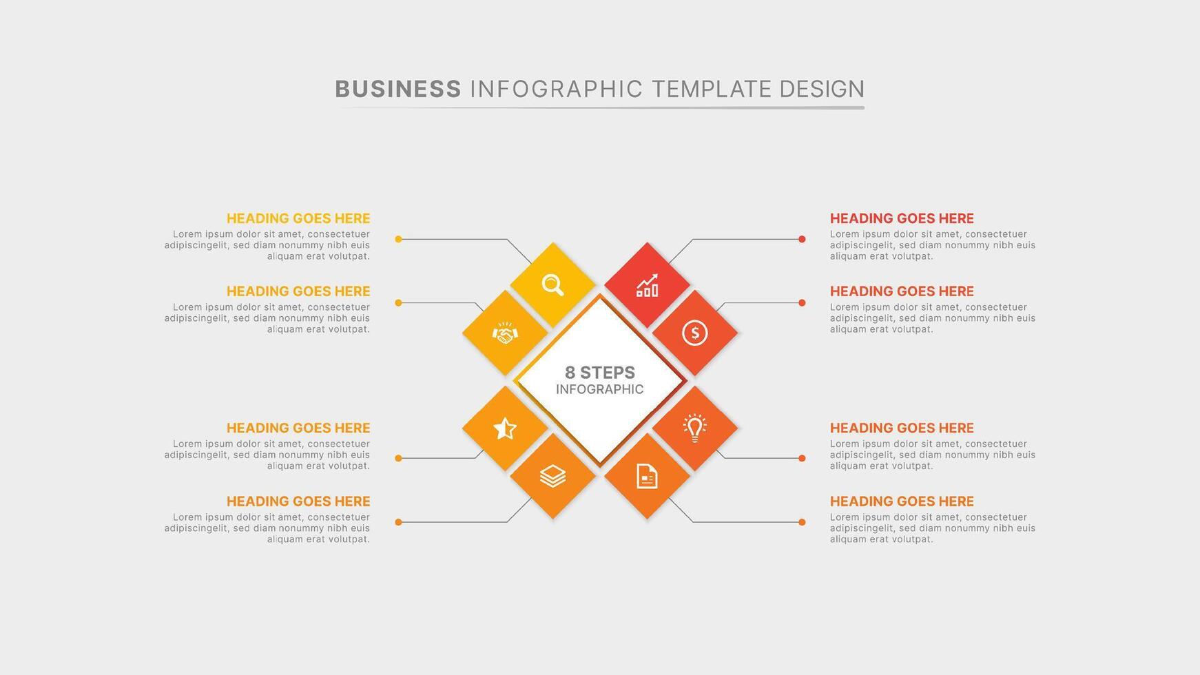 Modern Infographic Template Design with 8 Data Points vector