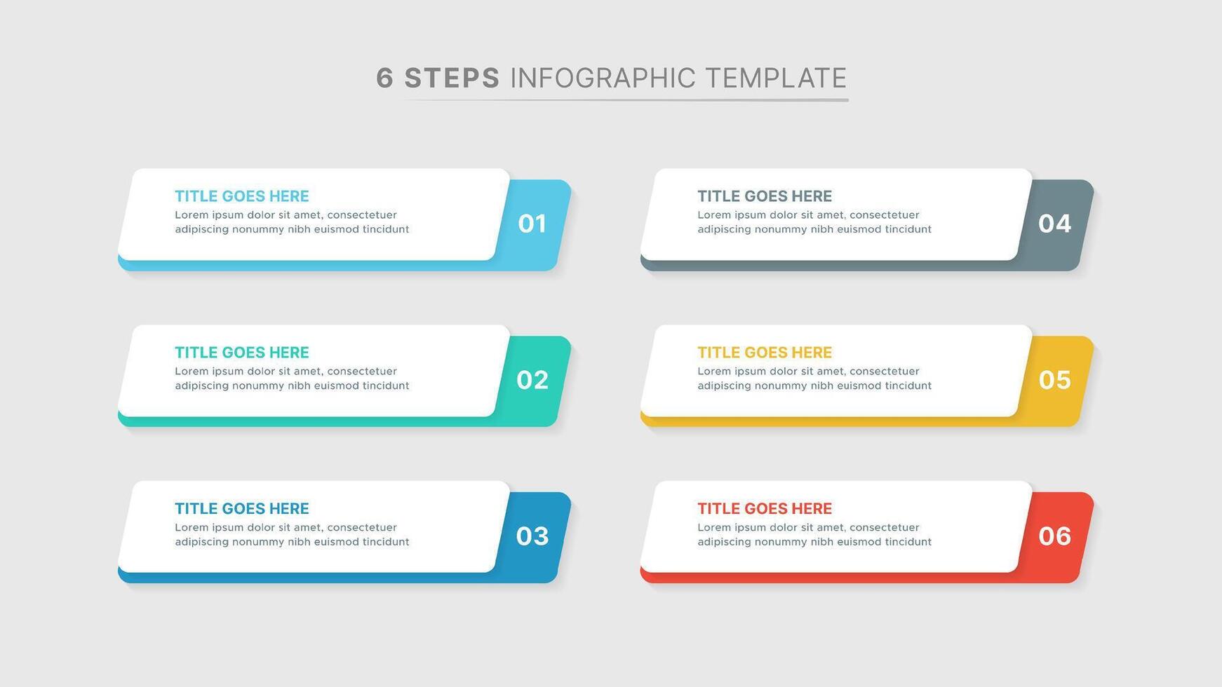 Simple List Business Infographic Design Template with 6 Points vector