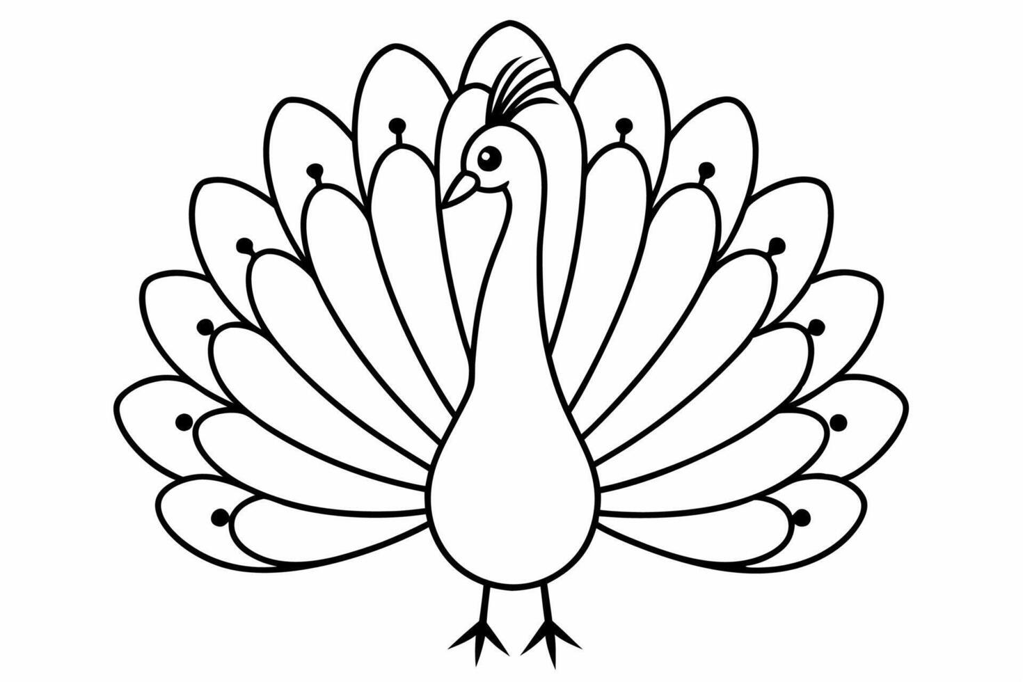 Modern and minimalist peacock line art of animals. vector