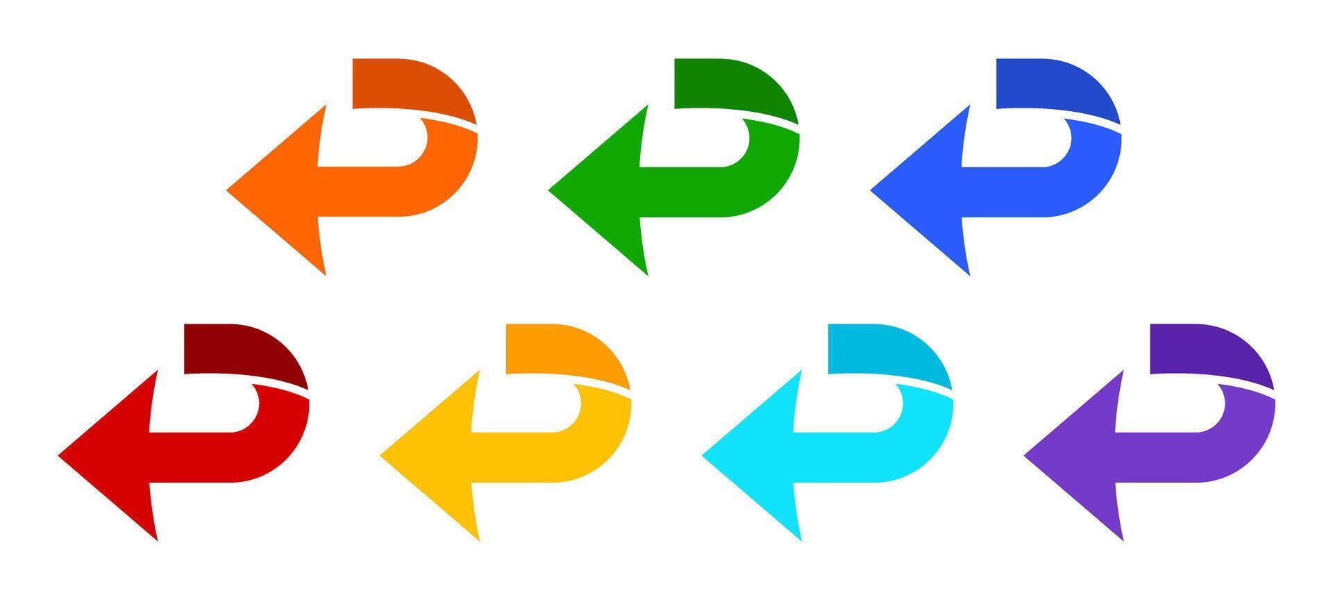 Colorful Arrow Symbols in Various Directions vector