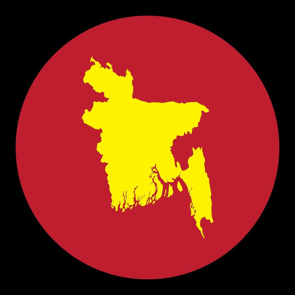 Bangladesh map on red Circle background. vector