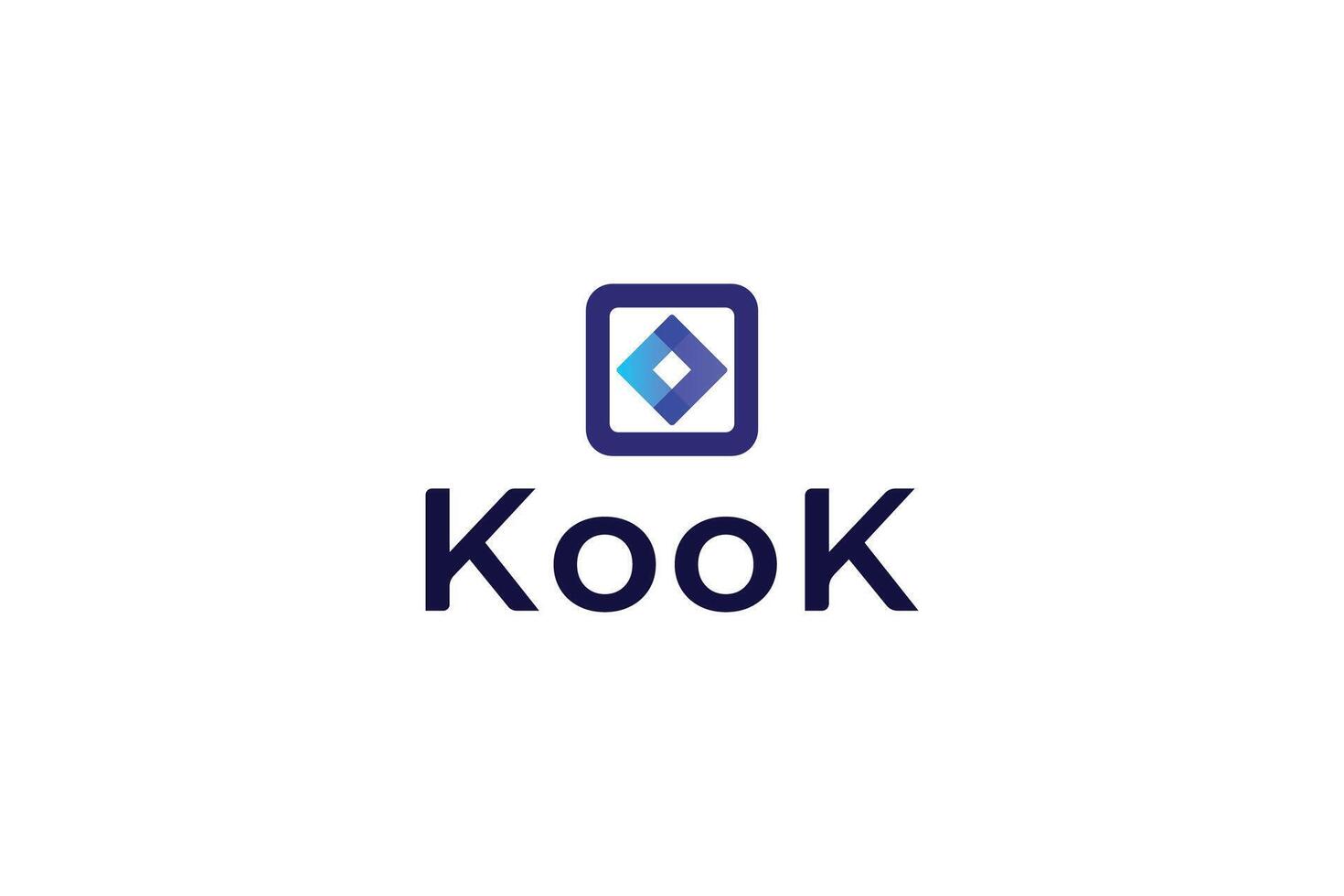 Letter k modern and simple blue color minimalistic logo vector