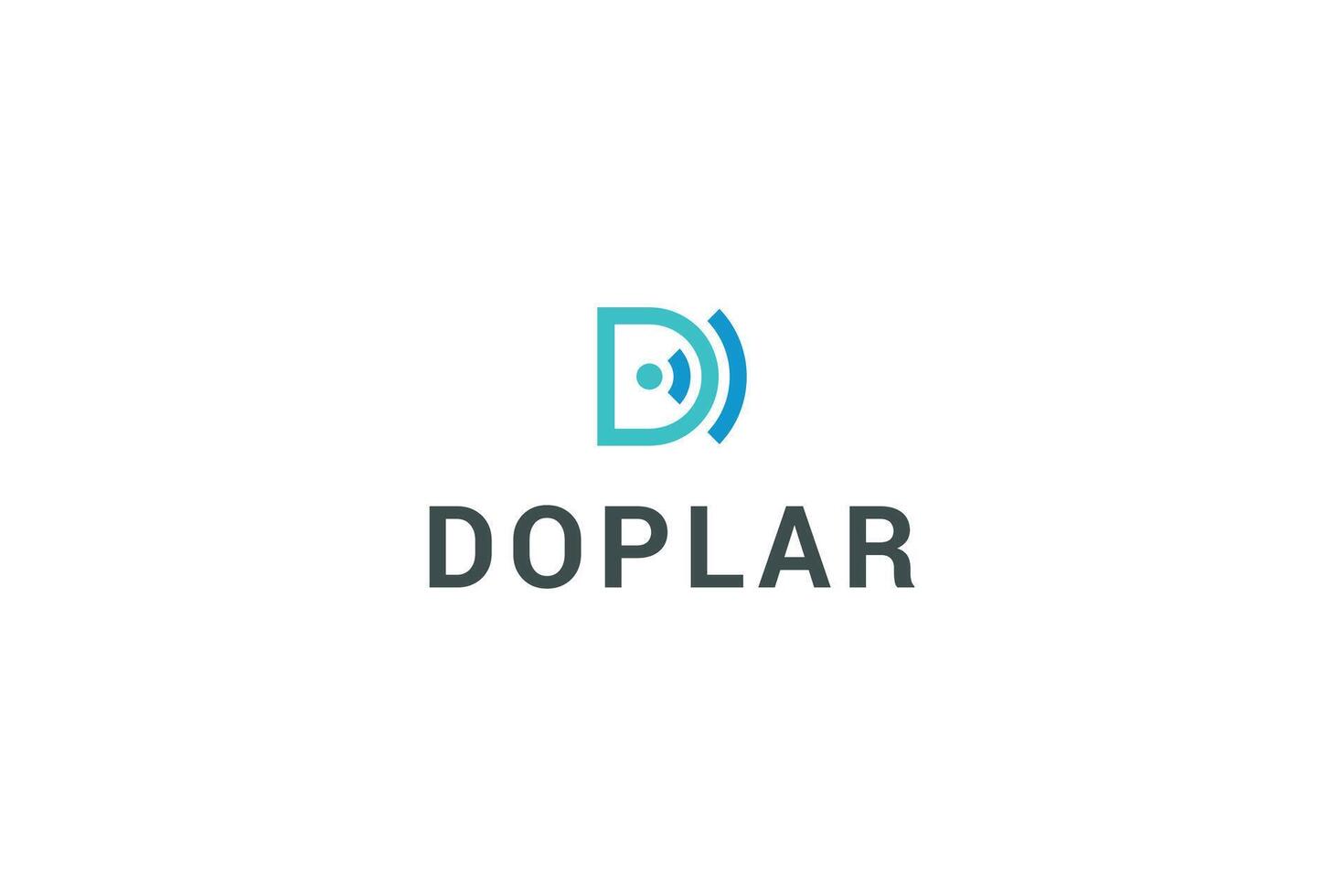 Letter D Technological radiation wave network connection logo vector