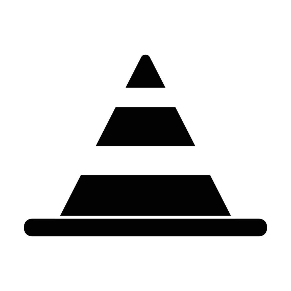 traffic cone icon on white background vector