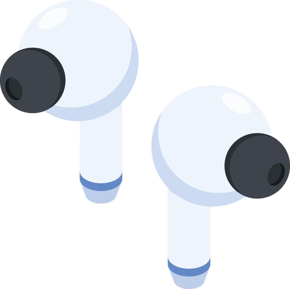 Isometric Wireless Earbuds Icon vector