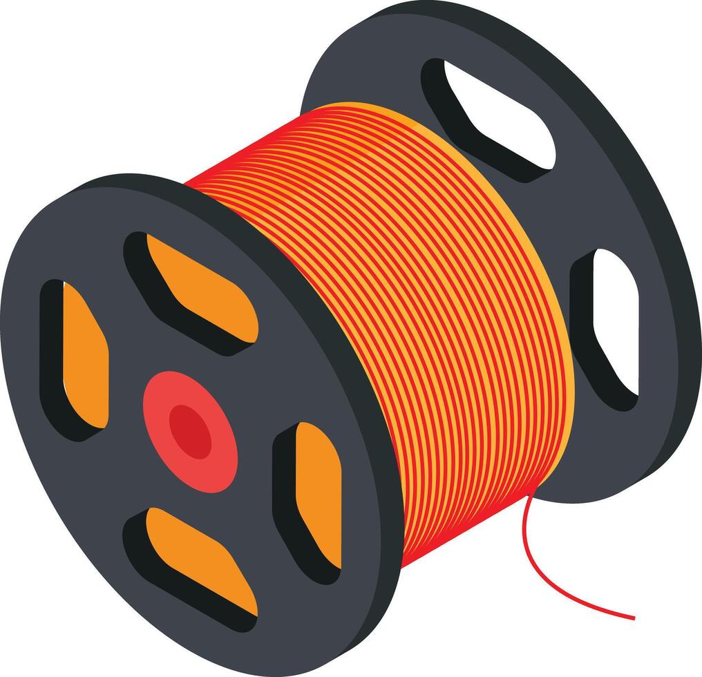 Isometric Cable Reel Icon vector