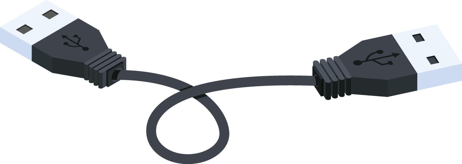 Isometric USB Cable vector