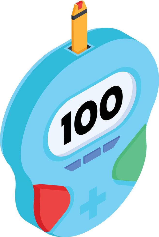 Isometric Blood Glucose Meter Icon vector