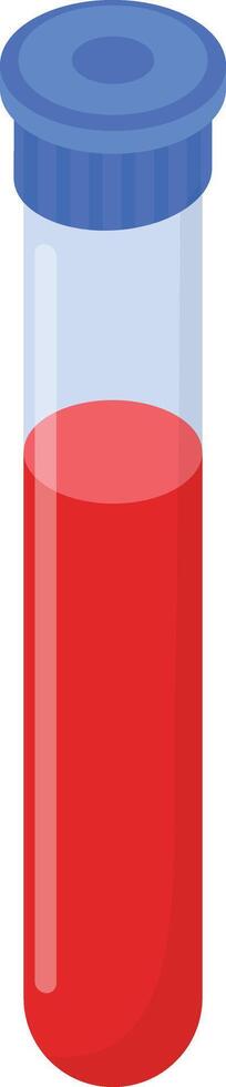 Isometric Test Tube with Blood Sample vector