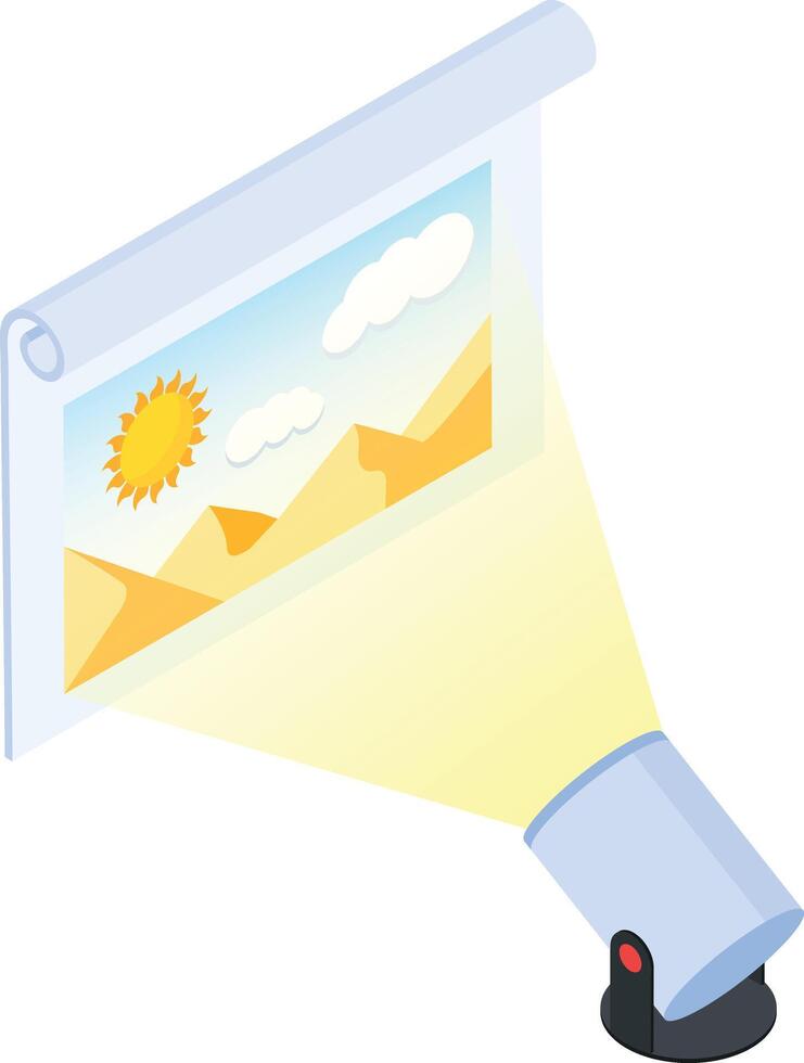 Isometric Projector displaying a Photo vector
