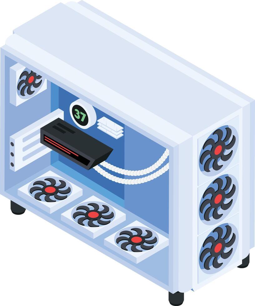 Isometric Gaming PC Case vector
