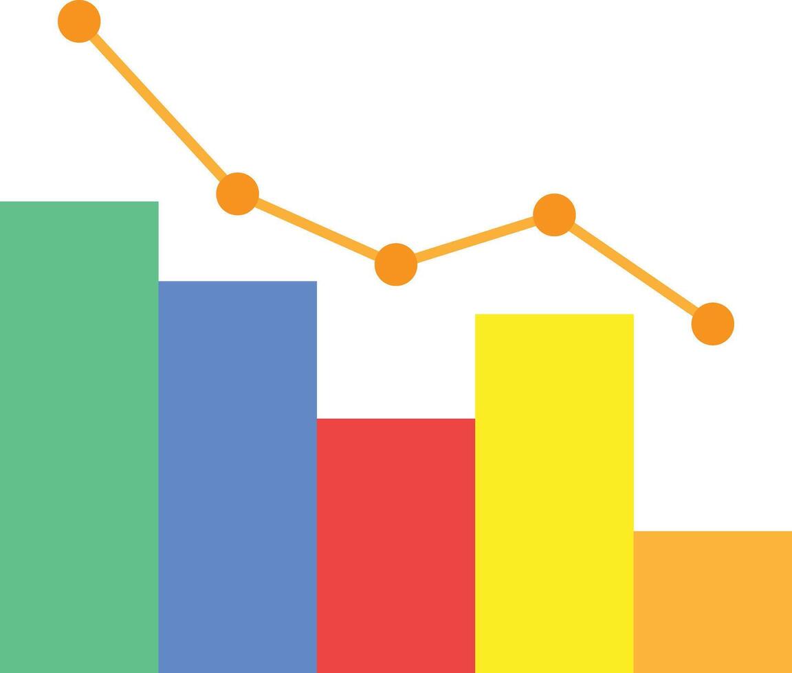 Bar Chart with Line Graph vector