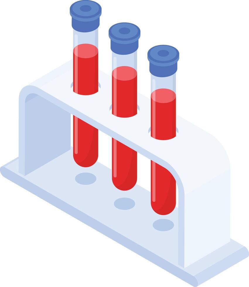 Isometric Blood Test Tubes vector