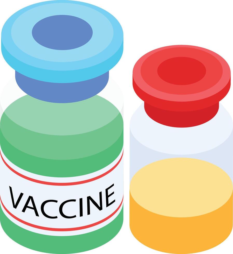Isometric Vaccine Vials vector