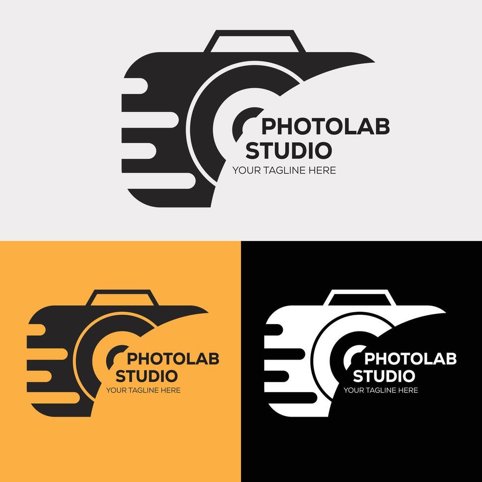 Set of photography logo camera lens template vector