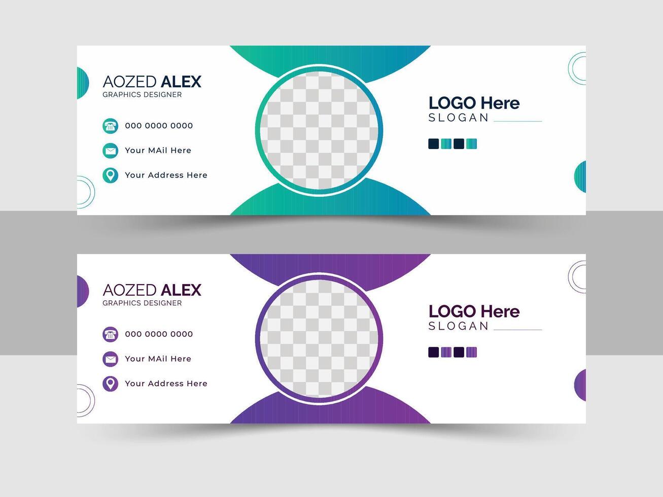 Corporate business professional modern email signature template or email footer and personal social media cover template design creative layout Pro vector
