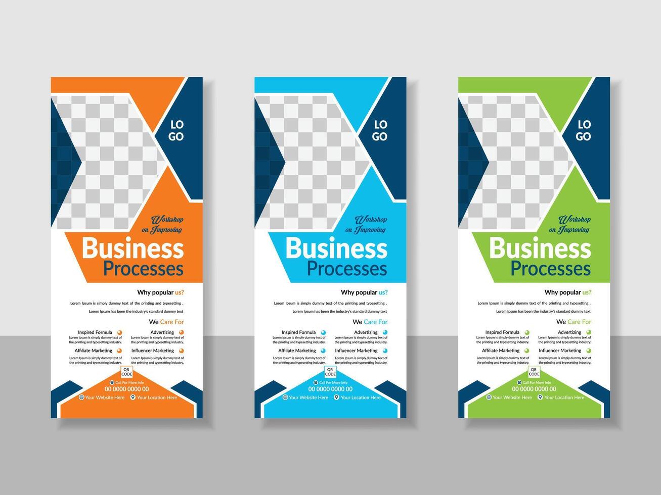 Corporate Professional Business DL Flyer Rack Card Template Design Layout for Office Event Company Multipurpose Use vector