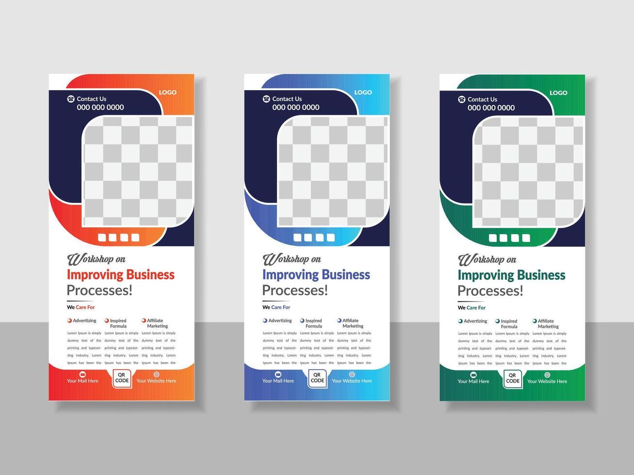 Corporate Professional Business DL Flyer Rack Card Template Design Layout for Office Event Company Multipurpose Use vector