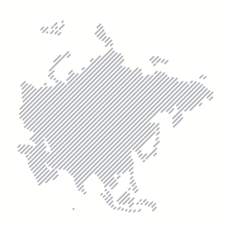 Stylized map of Asia from lines. Map of Asia in simple composed of lines. vector