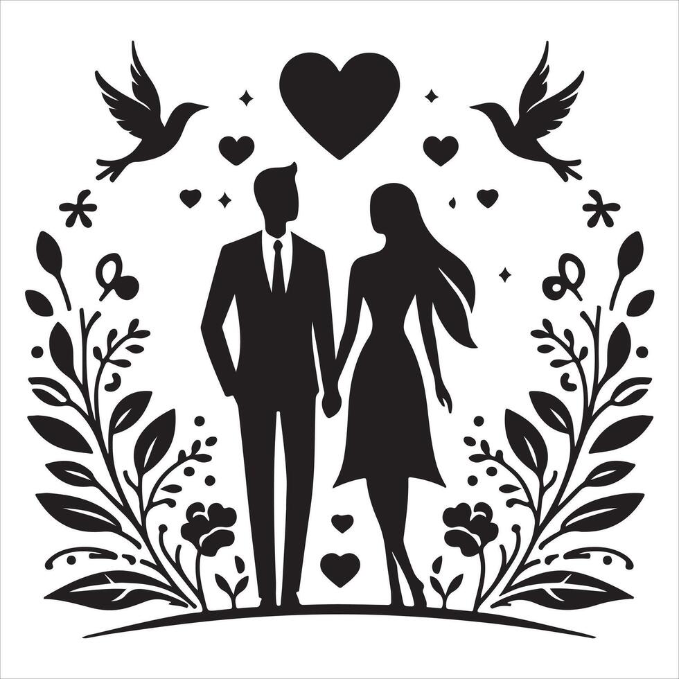 Couple art illustration vector