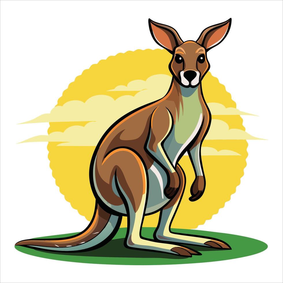A Kangaroo art illustration vector