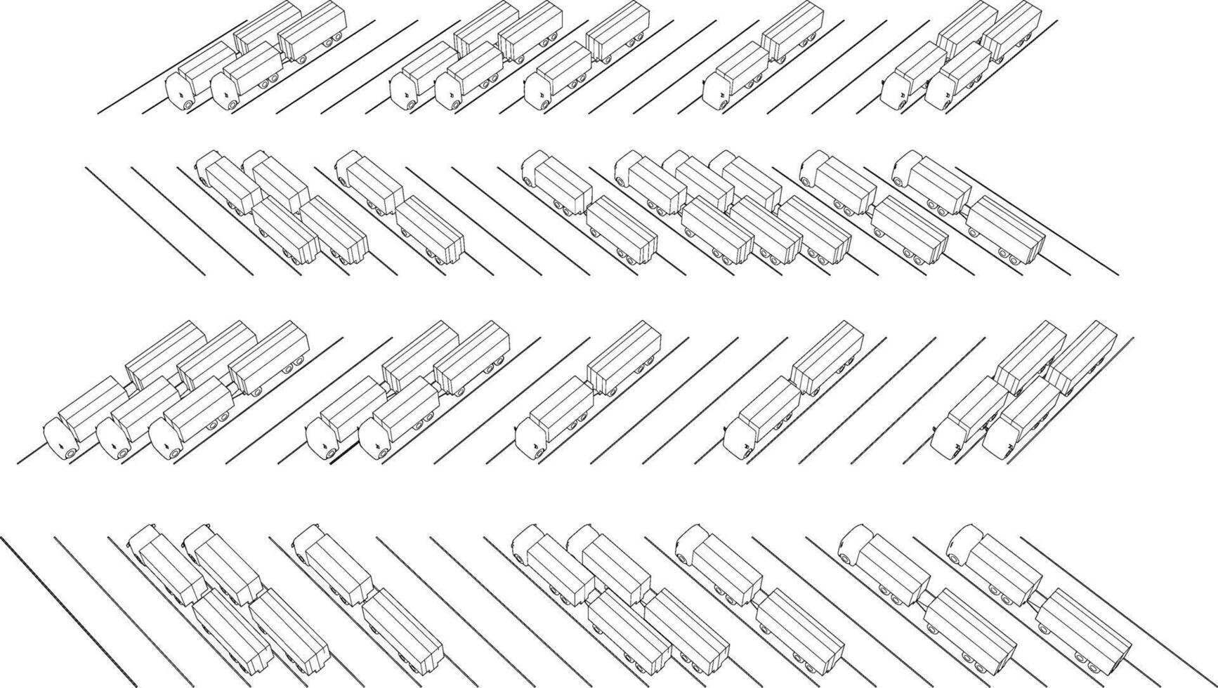 3D illustration of parking and carport vector