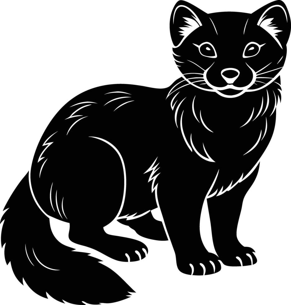 a black and white illustration of a sable vector