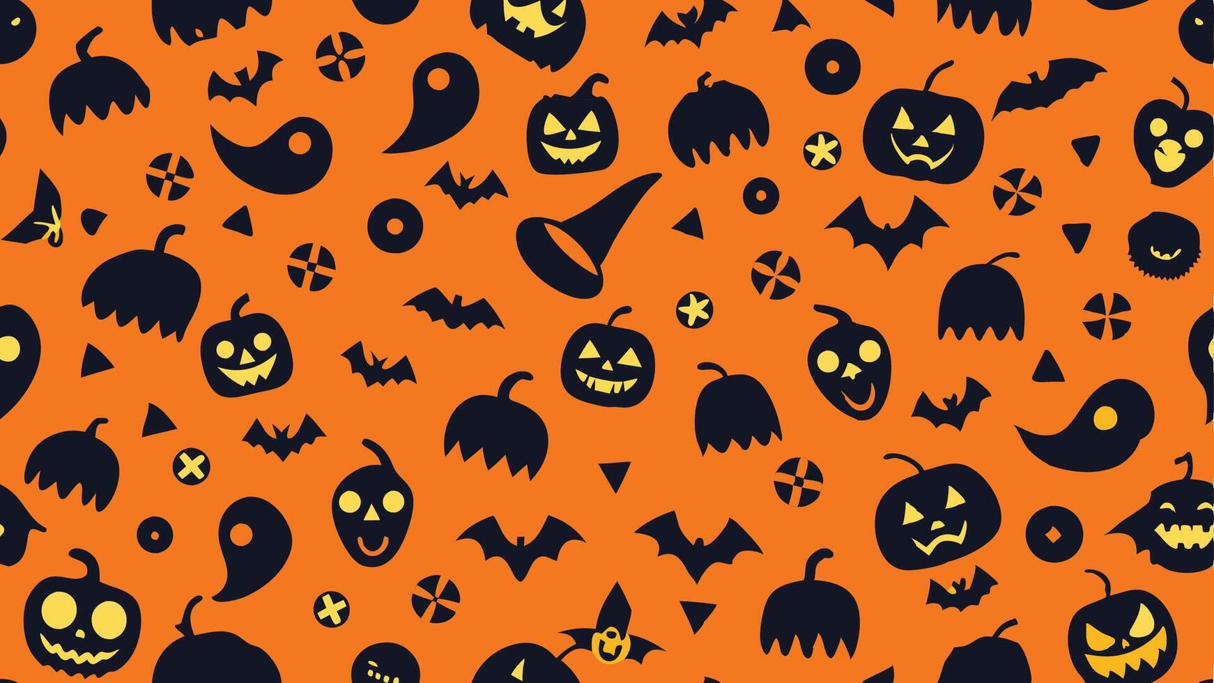 halloween seamless pattern with pumpkins and bats vector