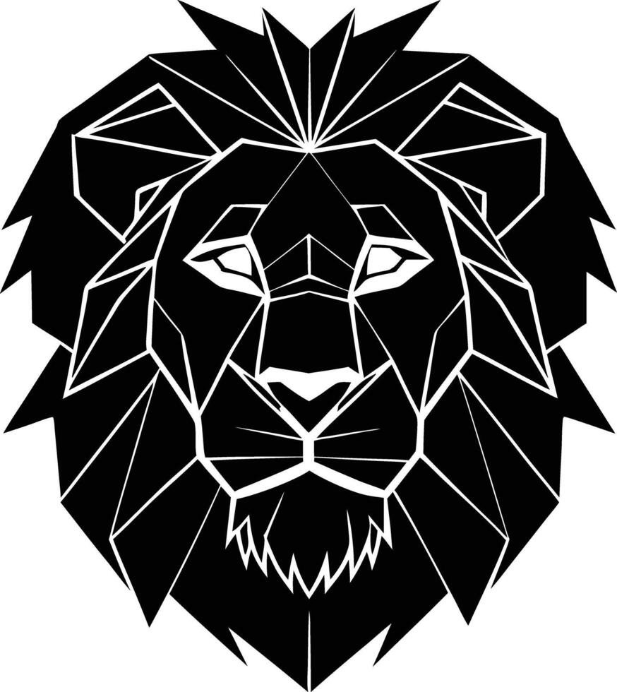 a black and white illustration of a lion head vector