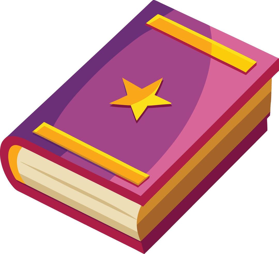 Book - a purple book with a star on top vector