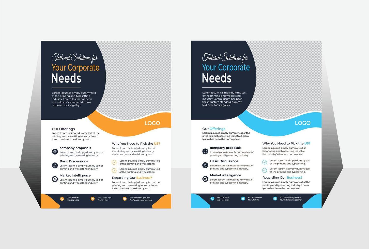 Corporate Business Flyer Design Template Abstract Business Flyer Design template. vector