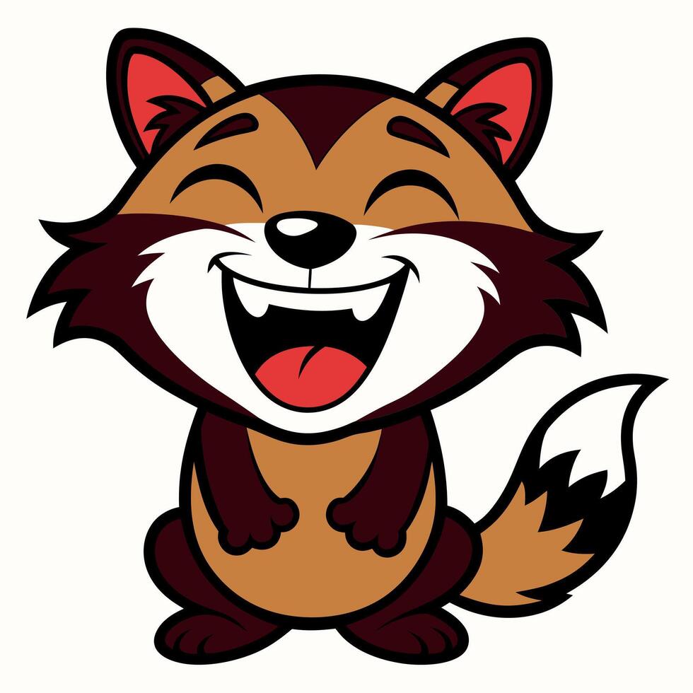 Fisher Cat laughs kawaii vector