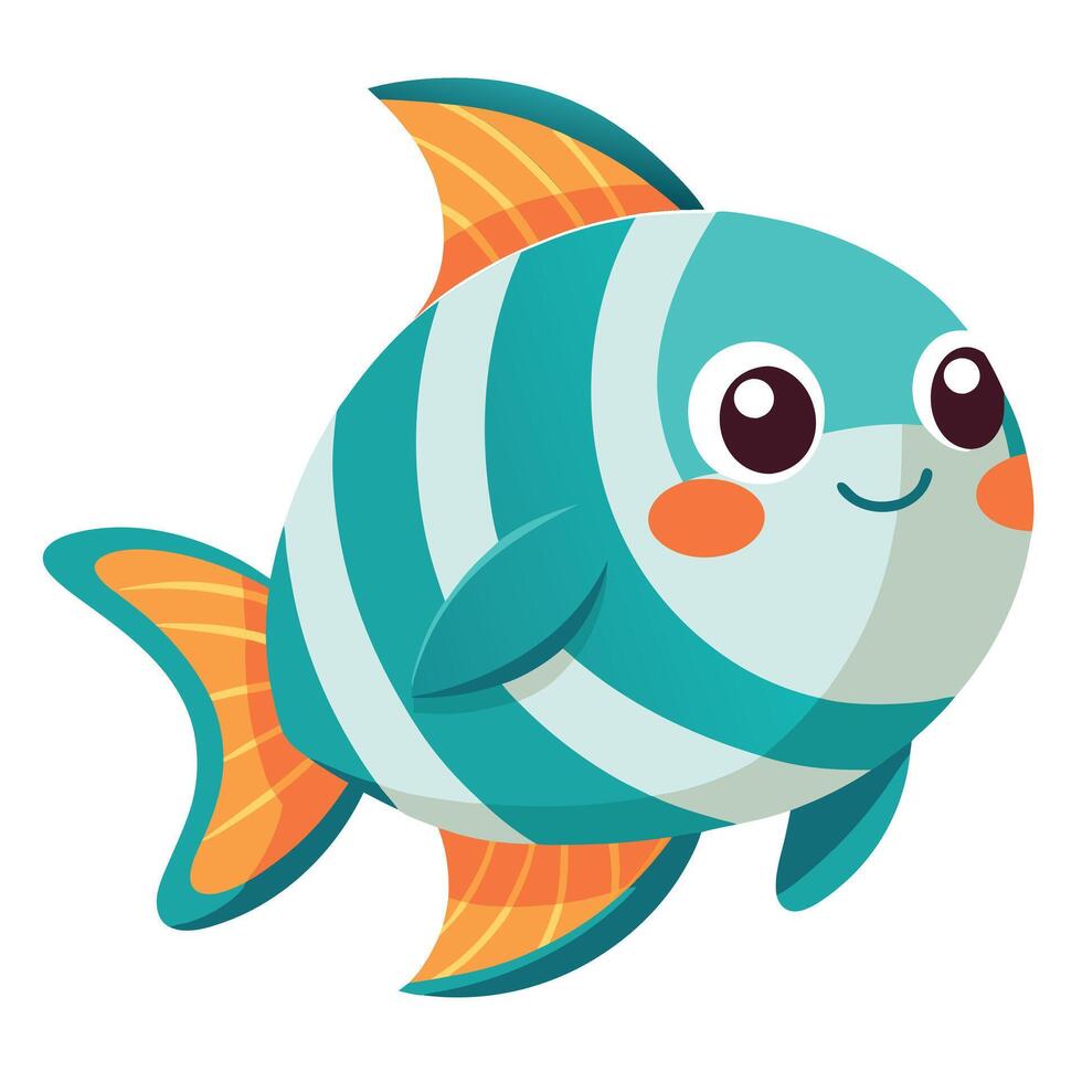 Fish stands kawaii vector