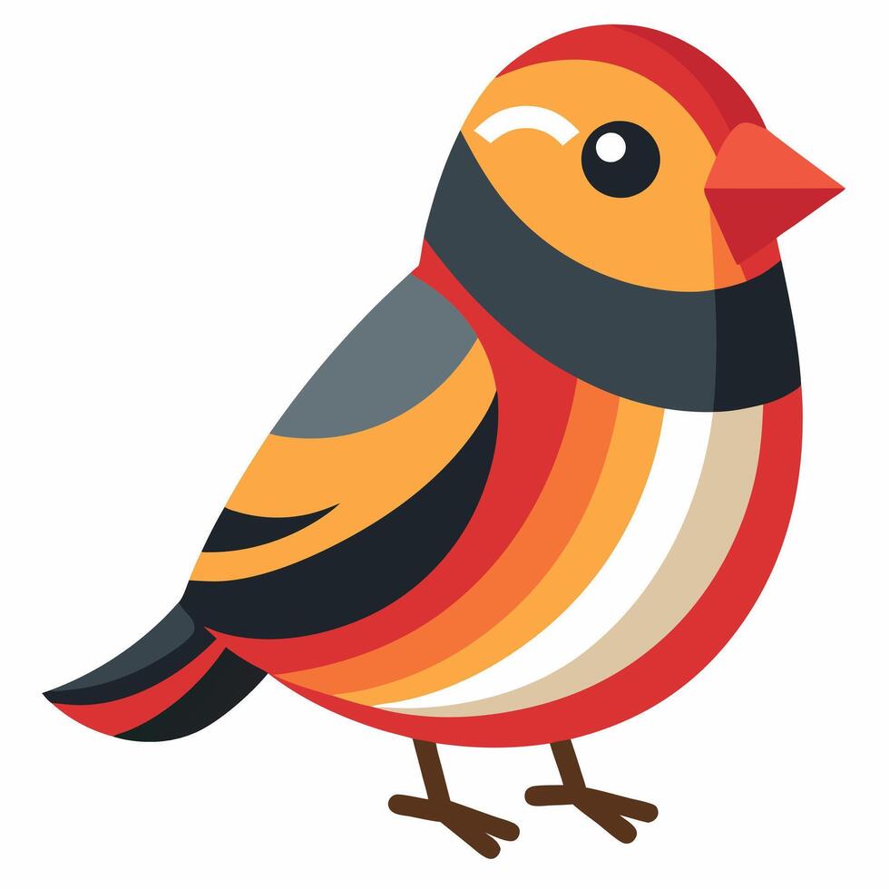 Finch bird stay kawaii vector