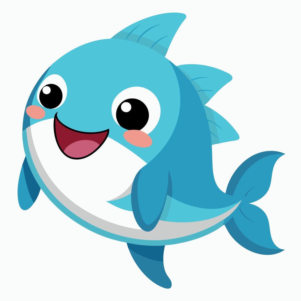 Fish smiles kawaii vector