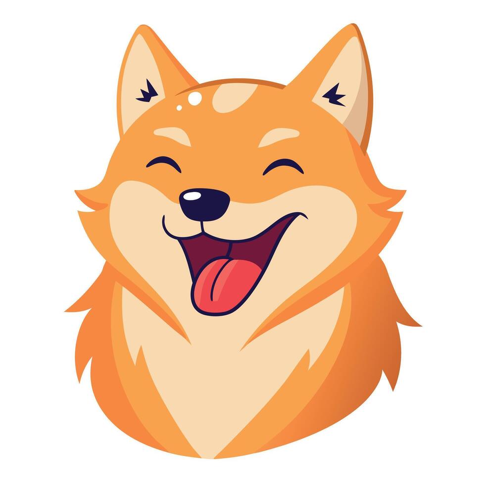 Finnish Spitz dog laughs kawaii vector