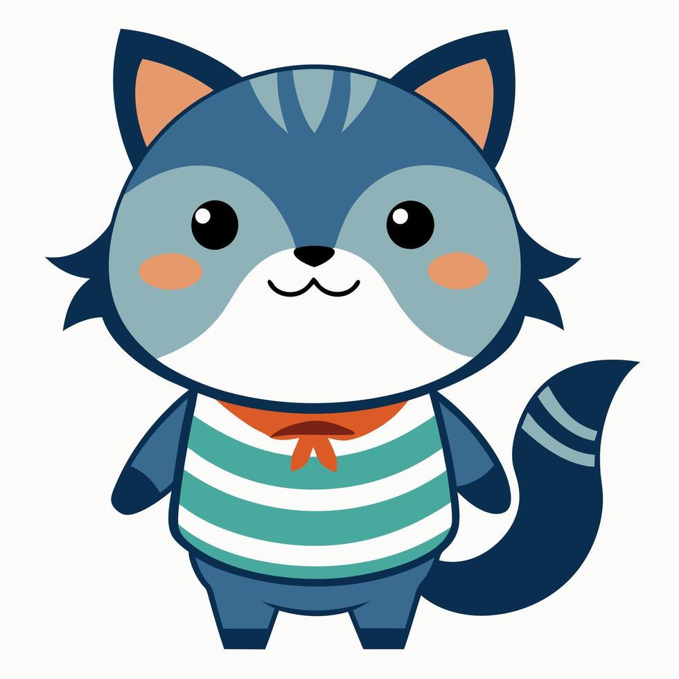 Fisher Cat goes kawaii vector