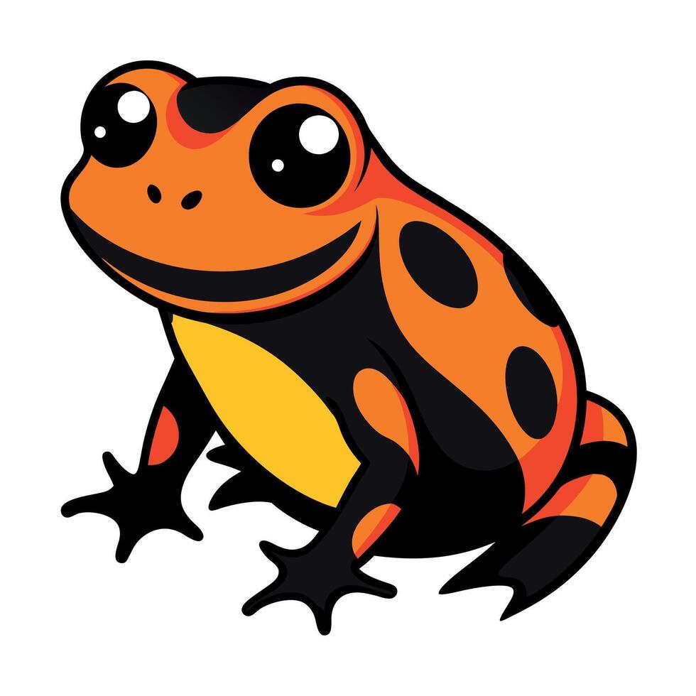Fire-Bellied Toad frog laughs kawaii vector