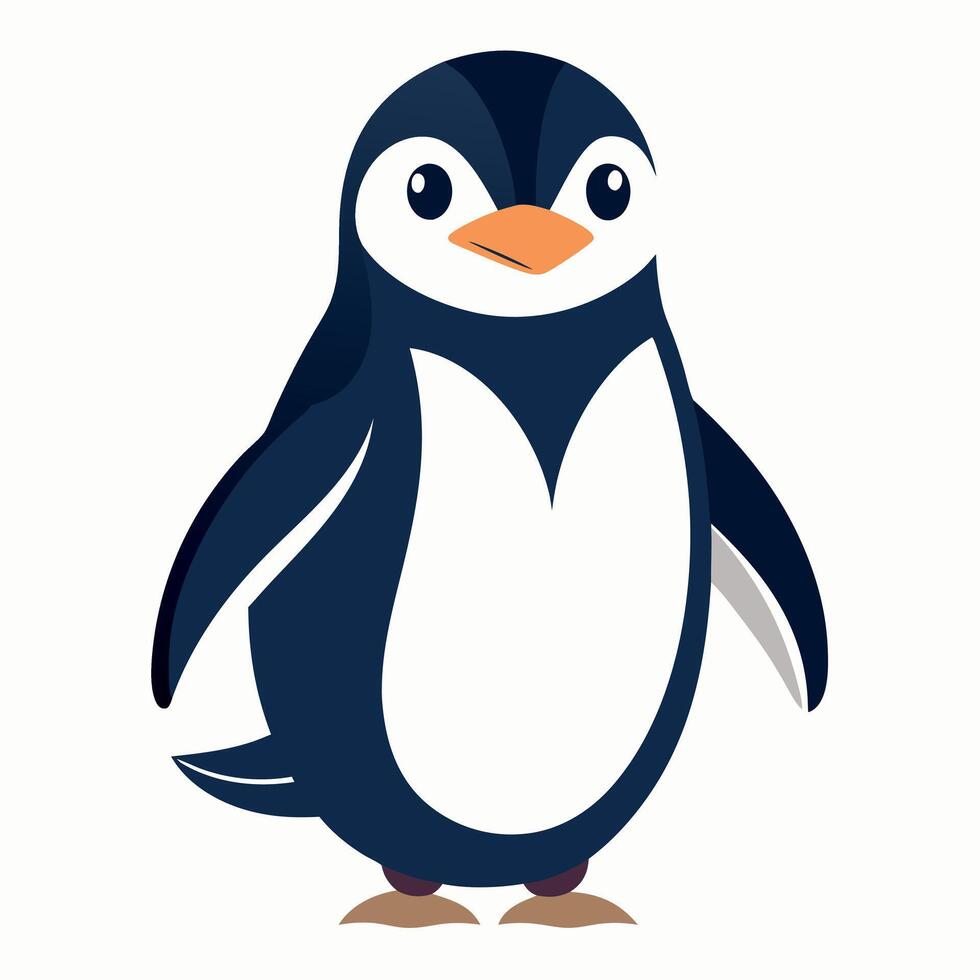 Fiordland Crested Penguin learns kawaii vector