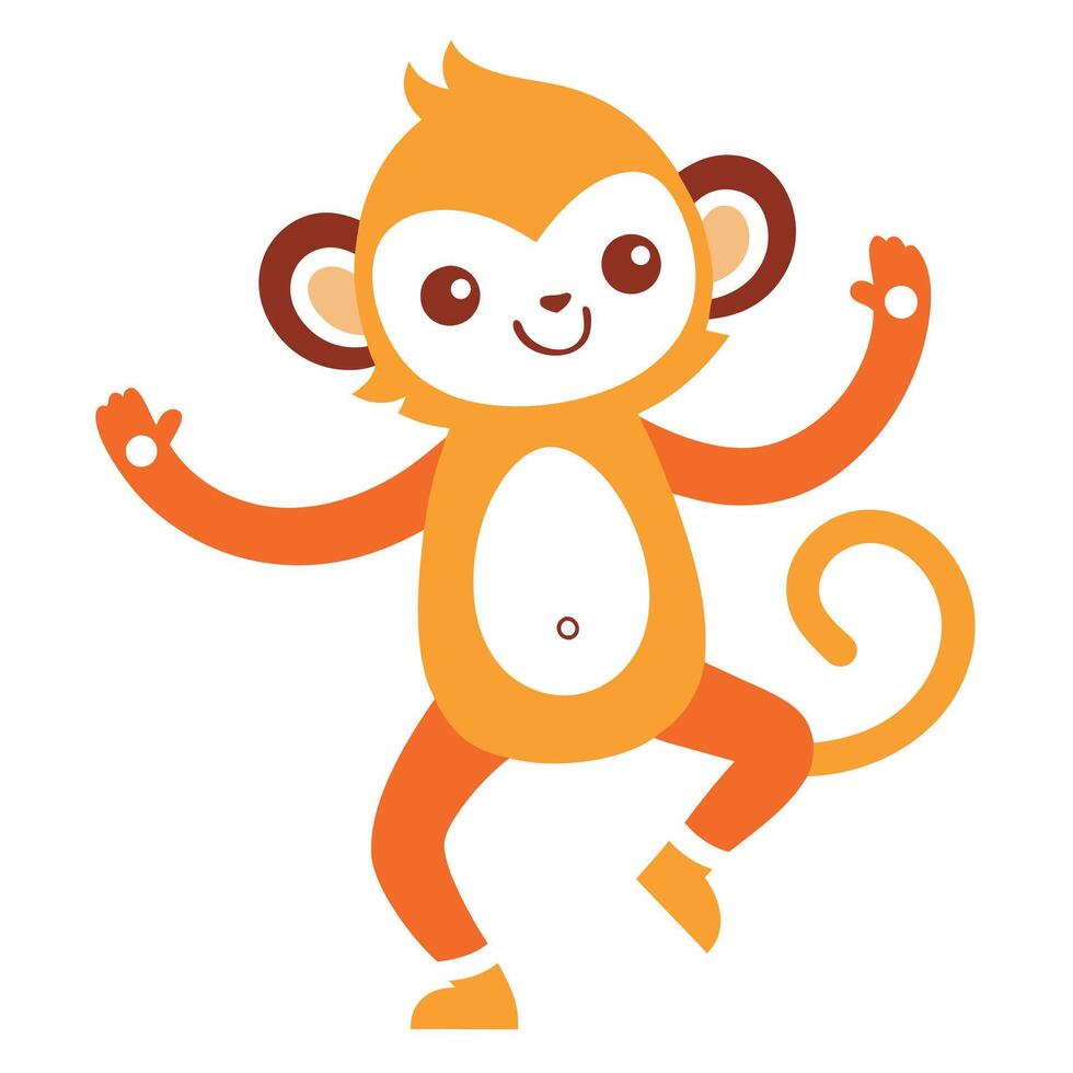 Finger Monkey dancing kawaii vector