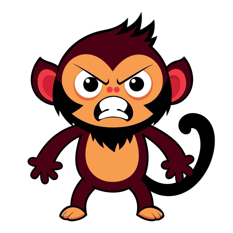 Finger Monkey angry kawaii vector