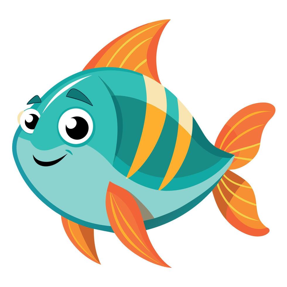 Fish speaks kawaii vector