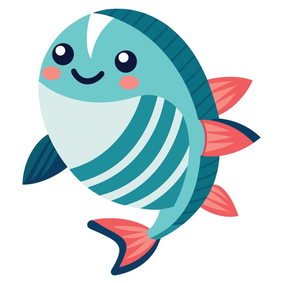 Fish stay kawaii vector
