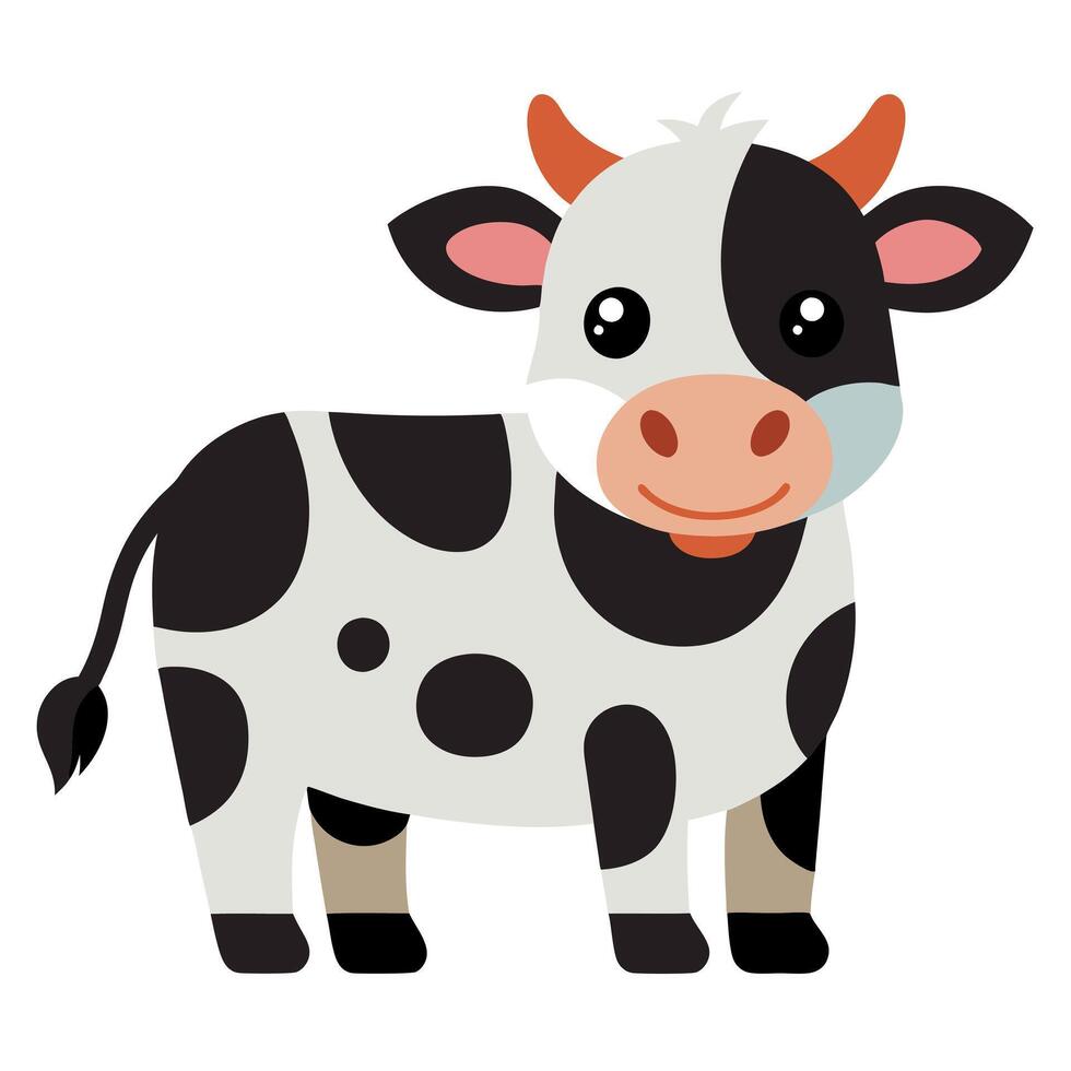 Fleckvieh Cattle cow looks kawaii vector
